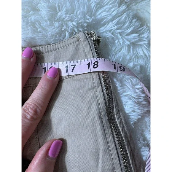 Tommy Hilfiger Sailor Pants Womens 16 Beige High Rise Side Zip Wide Leg - Picture 9 of 9